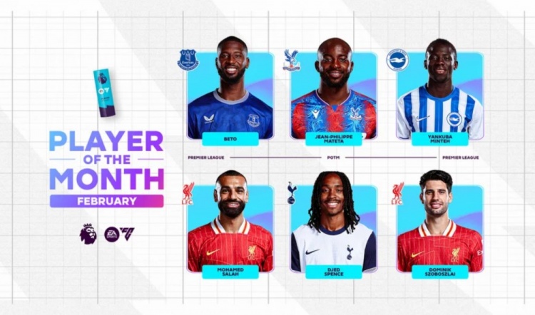 英超2月最佳候選：貝托、馬特塔、明特、薩拉赫、斯賓塞、索博