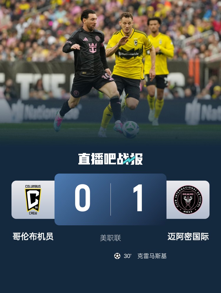 5勝3平！邁阿密國際是本賽季唯一美職聯比賽不敗球隊